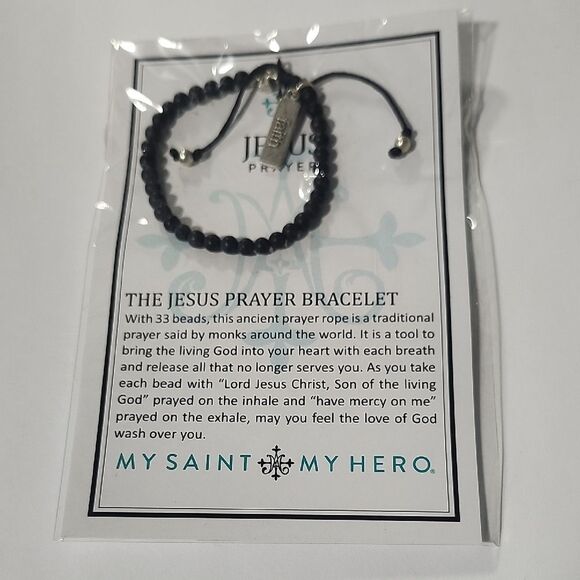 My Saint My Hero Black And Silver Jesus Prayer Bracelet - Picture 1 of 2
